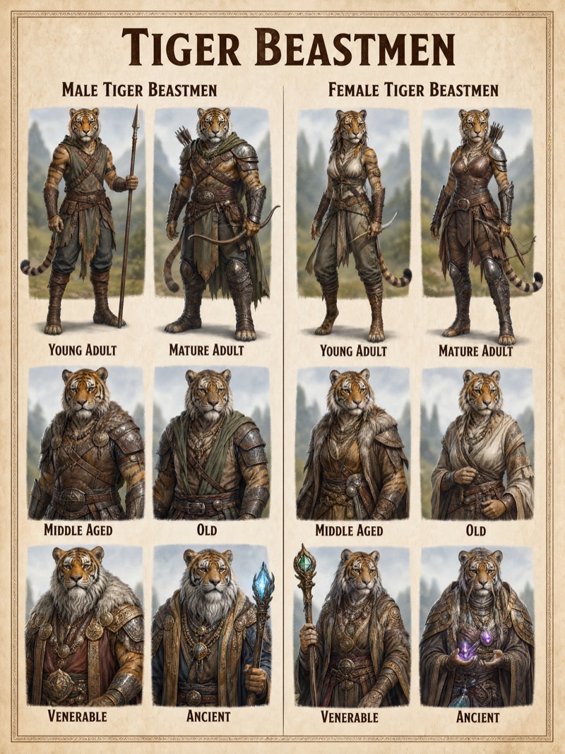 Tiger Beastman Encyclopedia race sheet