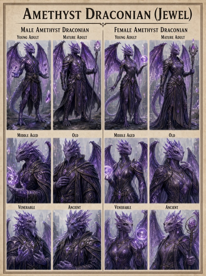Amethyst Draconian Encyclopedia race sheet