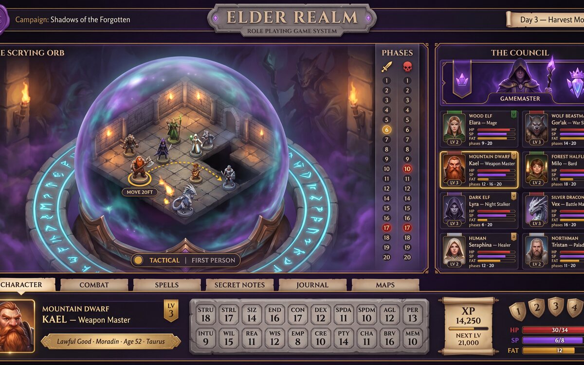The 3D scrying-orb battlefield